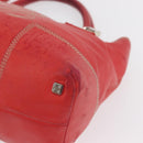 LOEWE Anagram Americana 28 Hand Bag Leather Red Silver Auth hk3375-14