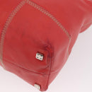 LOEWE Anagram Americana 28 Hand Bag Leather Red Silver Auth hk3375-16