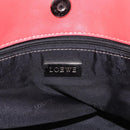 LOEWE Anagram Americana 28 Hand Bag Leather Red Silver Auth hk3375-18