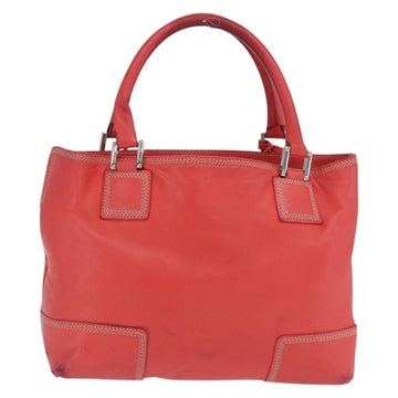LOEWE Anagram Americana 28 Hand Bag Leather Red Silver Auth hk3375 - 0