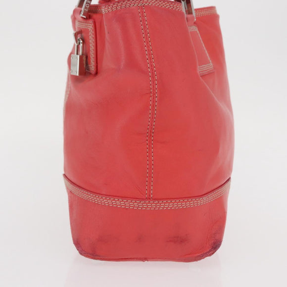 LOEWE Anagram Americana 28 Hand Bag Leather Red Silver Auth hk3375