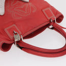 LOEWE Anagram Americana 28 Hand Bag Leather Red Silver Auth hk3375-6