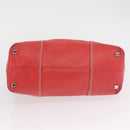 LOEWE Anagram Americana 28 Hand Bag Leather Red Silver Auth hk3375-5