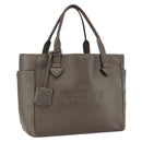 LOEWE Heritage Tote Bag Leather Brown Silver Auth hk3376-1