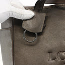 LOEWE Heritage Tote Bag Leather Brown Silver Auth hk3376-10