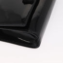 Salvatore Ferragamo Vala Chain Bag Patent leather Black Gold Auth hk3377-10