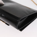 Salvatore Ferragamo Vala Chain Bag Patent leather Black Gold Auth hk3377-13