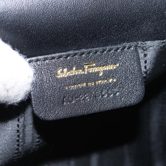 Salvatore Ferragamo Vala Chain Bag Patent leather Black Gold Auth hk3377