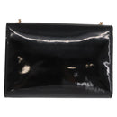 Salvatore Ferragamo Vala Chain Bag Patent leather Black Gold Auth hk3377-3