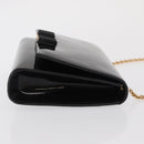 Salvatore Ferragamo Vala Chain Bag Patent leather Black Gold Auth hk3377-4