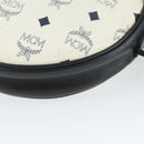 MCM Vicetos Logogram Shoulder Bag PVC Leather White Gold Auth hk3378-10