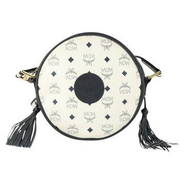 MCM Vicetos Logogram Shoulder Bag PVC Leather White Gold Auth hk3378 - 0