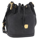 MCM Vicetos Logogram Shoulder Bag PVC Black Gold Auth hk3379-1