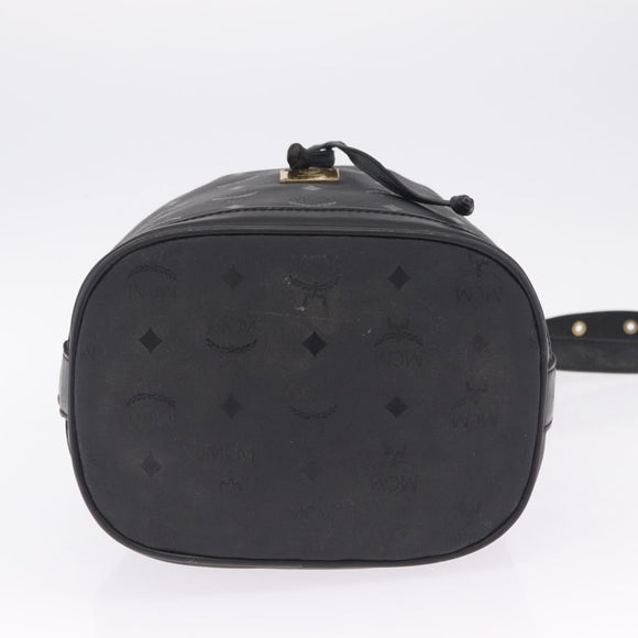 MCM Vicetos Logogram Shoulder Bag PVC Black Gold Auth hk3379