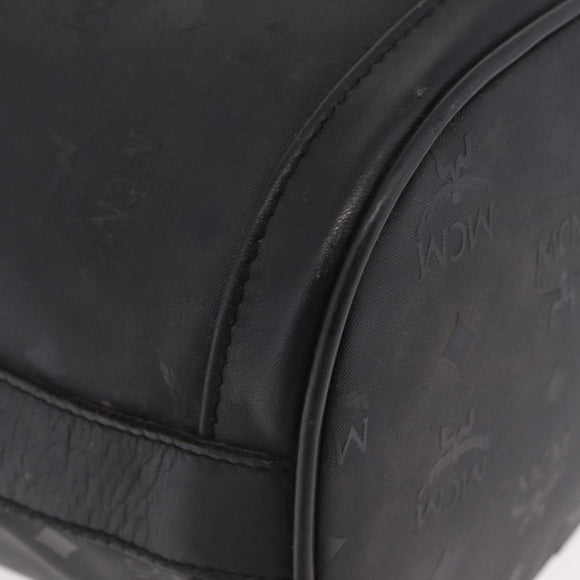 MCM Vicetos Logogram Shoulder Bag PVC Black Gold Auth hk3379