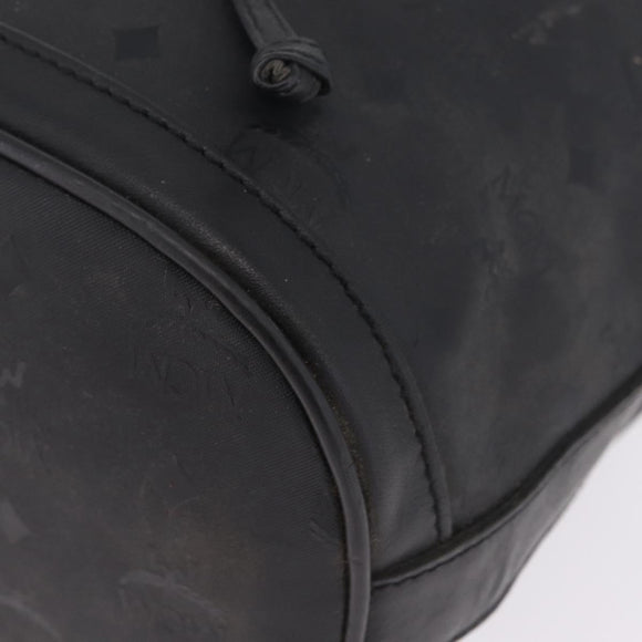 MCM Vicetos Logogram Shoulder Bag PVC Black Gold Auth hk3379
