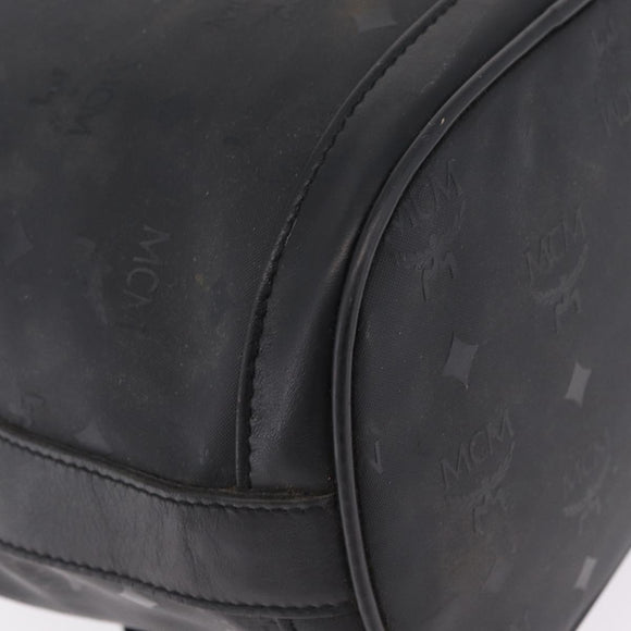 MCM Vicetos Logogram Shoulder Bag PVC Black Gold Auth hk3379