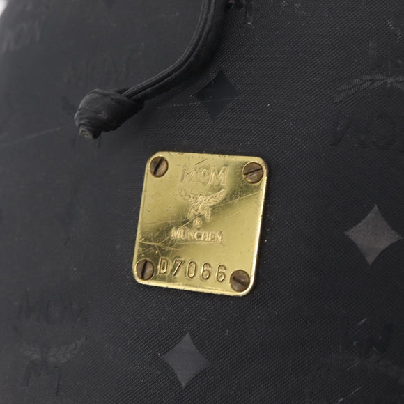 MCM Vicetos Logogram Shoulder Bag PVC Black Gold Auth hk3379