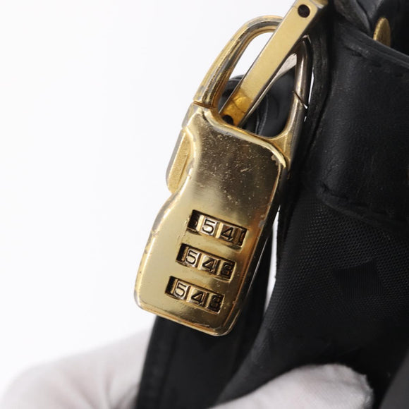MCM Vicetos Logogram Shoulder Bag PVC Black Gold Auth hk3379