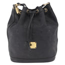 MCM Vicetos Logogram Shoulder Bag PVC Black Gold Auth hk3379-2