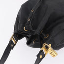 MCM Vicetos Logogram Shoulder Bag PVC Black Gold Auth hk3379-6