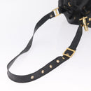 MCM Vicetos Logogram Shoulder Bag PVC Black Gold Auth hk3379-7