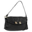 Chloe Lily Shoulder Bag Leather Black Gold Auth hk3380-1