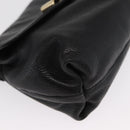 Chloe Lily Shoulder Bag Leather Black Gold Auth hk3380-9