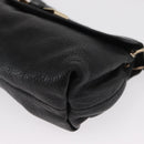 Chloe Lily Shoulder Bag Leather Black Gold Auth hk3380-16