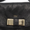Chloe Lily Shoulder Bag Leather Black Gold Auth hk3380-19