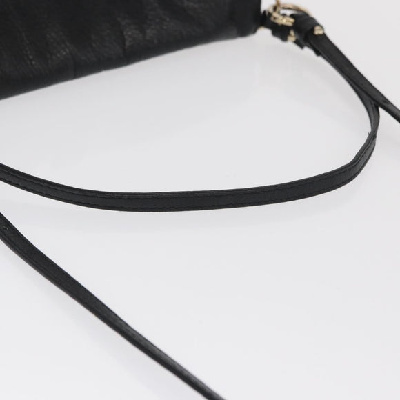 Chloe Lily Shoulder Bag Leather Black Gold Auth hk3380
