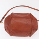 Chloe Etel Hand Bag Leather 2way Brown Gold Auth hk3381-11