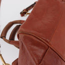 Chloe Etel Hand Bag Leather 2way Brown Gold Auth hk3381-12