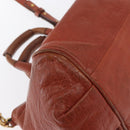 Chloe Etel Hand Bag Leather 2way Brown Gold Auth hk3381-14