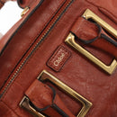 Chloe Etel Hand Bag Leather 2way Brown Gold Auth hk3381-17