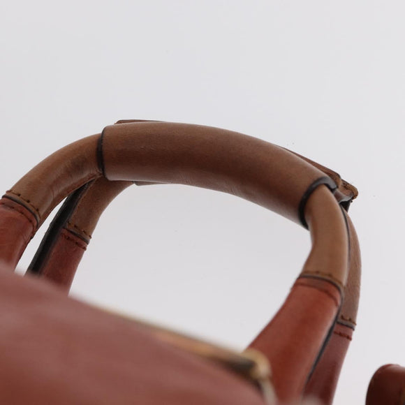 Chloe Etel Hand Bag Leather 2way Brown Gold Auth hk3381