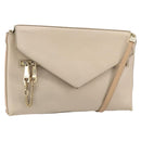 Chloe Kathy Shoulder Bag Leather Beige Gold Auth hk3382-1