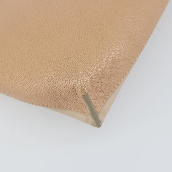 Chloe Kathy Shoulder Bag Leather Beige Gold Auth hk3382