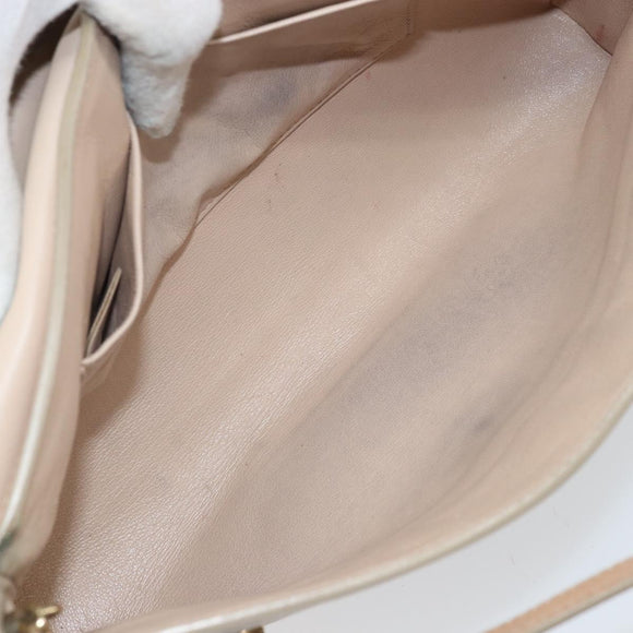 Chloe Kathy Shoulder Bag Leather Beige Gold Auth hk3382