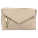 Chloe Kathy Shoulder Bag Leather Beige Gold Auth hk3382-2