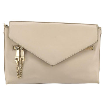 Chloe Kathy Shoulder Bag Leather Beige Gold Auth hk3382 - 0