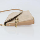Chloe Kathy Shoulder Bag Leather Beige Gold Auth hk3382-5