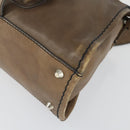 Chloe Edith Hand Bag Leather 2way Brown Silver Auth hk3383-15