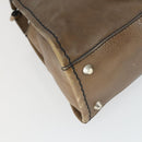 Chloe Edith Hand Bag Leather 2way Brown Silver Auth hk3383-16