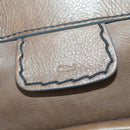 Chloe Edith Hand Bag Leather 2way Brown Silver Auth hk3383-18