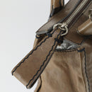 Chloe Edith Hand Bag Leather 2way Brown Silver Auth hk3383-19
