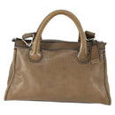 Chloe Edith Hand Bag Leather 2way Brown Silver Auth hk3383-2