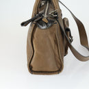 Chloe Edith Hand Bag Leather 2way Brown Silver Auth hk3383-4