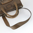 Chloe Edith Hand Bag Leather 2way Brown Silver Auth hk3383-7