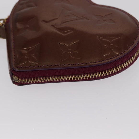LOUIS VUITTON Vernis Porte Monnaie Coeur Coin Purse Violet M93563 Auth hk3392